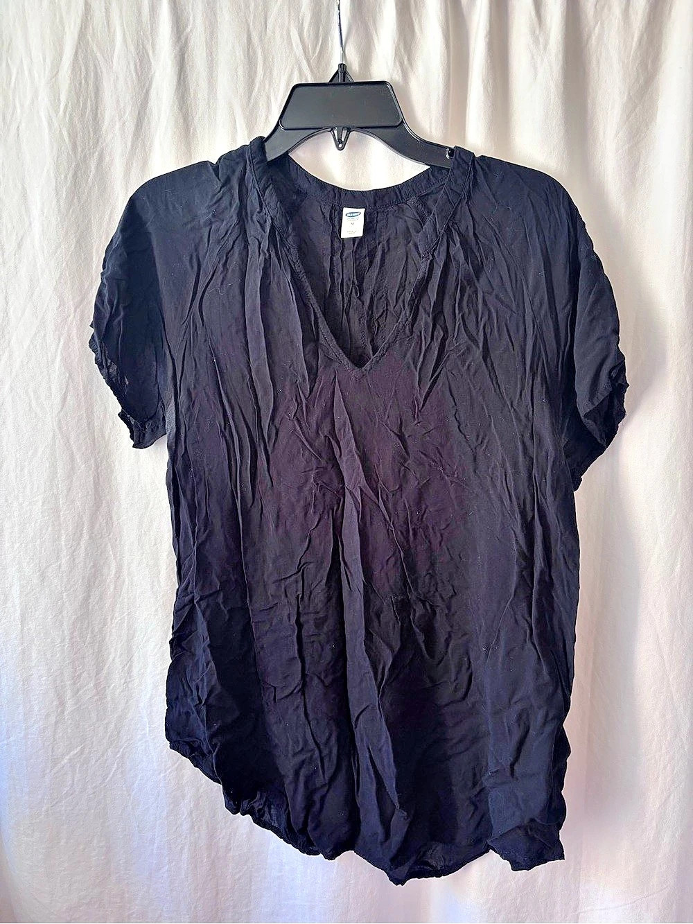 Old Navy Short Sleeve Blouse in Black Size Medium